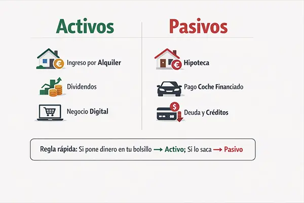 Padre Rico, Padre Pobre 📘 (Robert T. Kiyosaki): Opinión Y Qué Edición Comprar 3 Infografía De Activos Vs Pasivos Con Ejemplos Y Regla Rápida